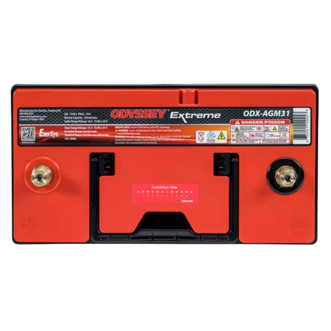 Batteria Odyssey Odx-agm31a (ex 31-pc2150t) Agm Extreme Series 100 Ah.