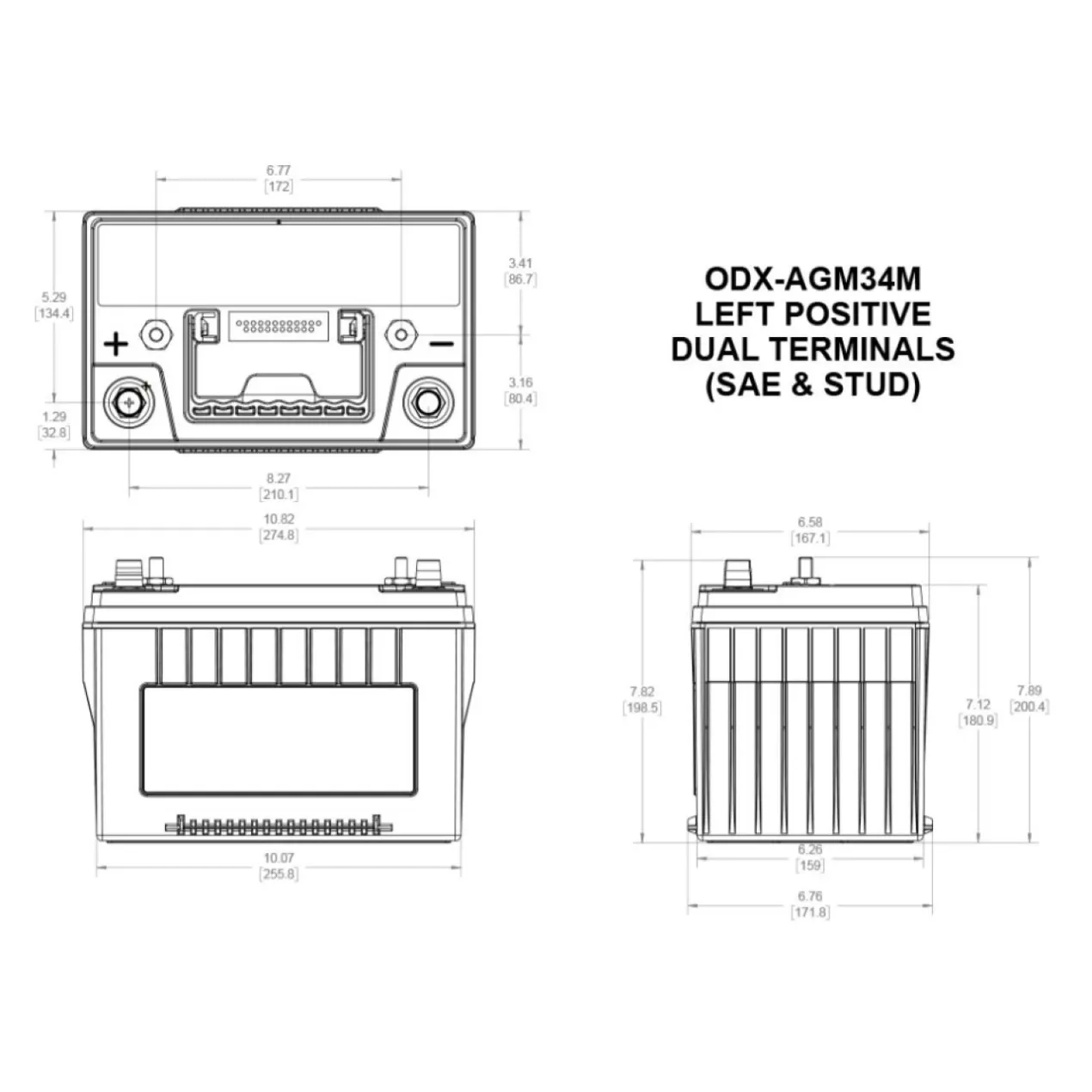 Batteria Odyssey Odx-agm34m (ex 34m-pc1500) Agm Nautica E Diporto 68 Ah.