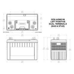 Batteria Odyssey Odx-agm31m (ex 31m-pc2150) Agm Nautica E Diporto 100 Ah