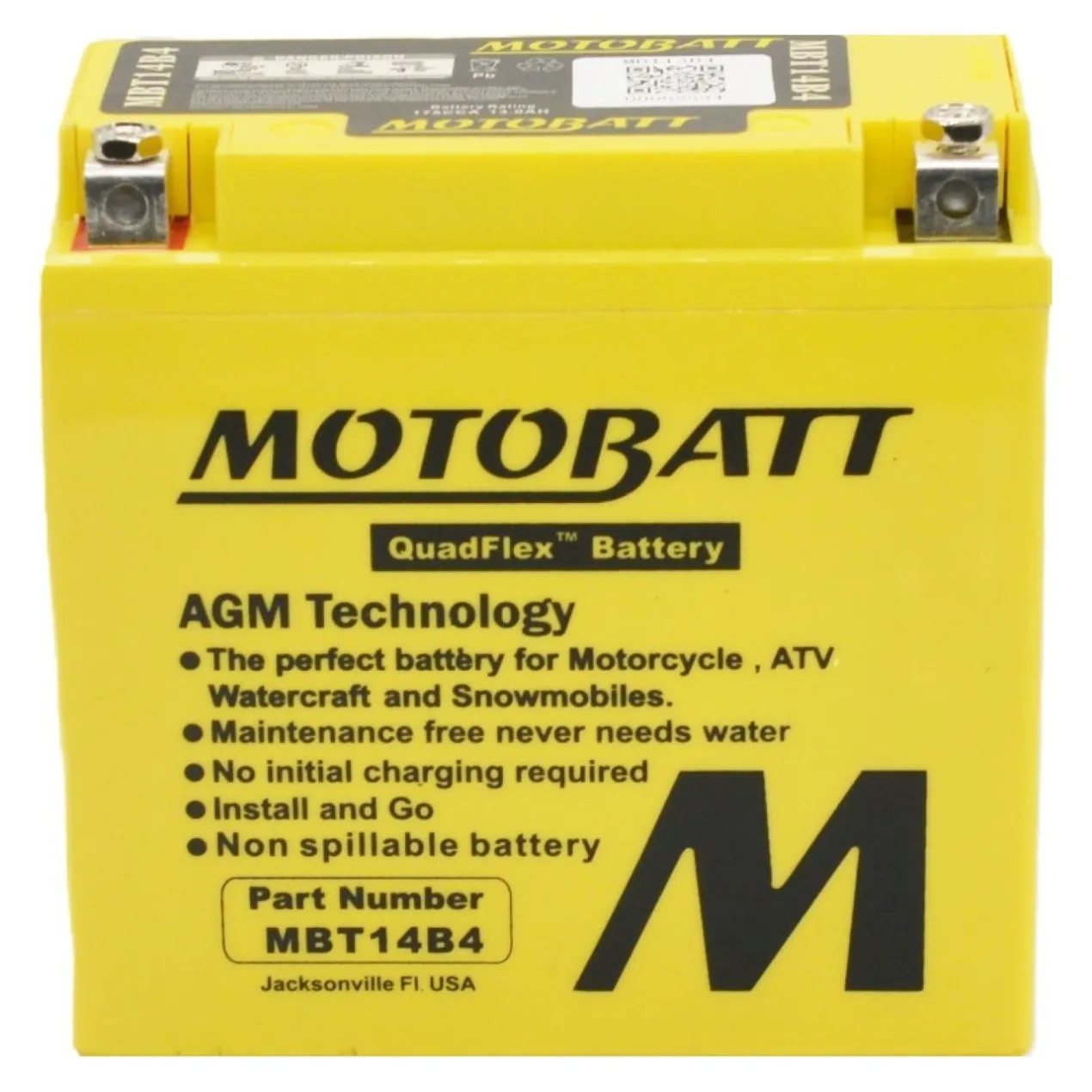 Batteria Potenziata Agm Motobatt 13 Ah Mbt14b4
