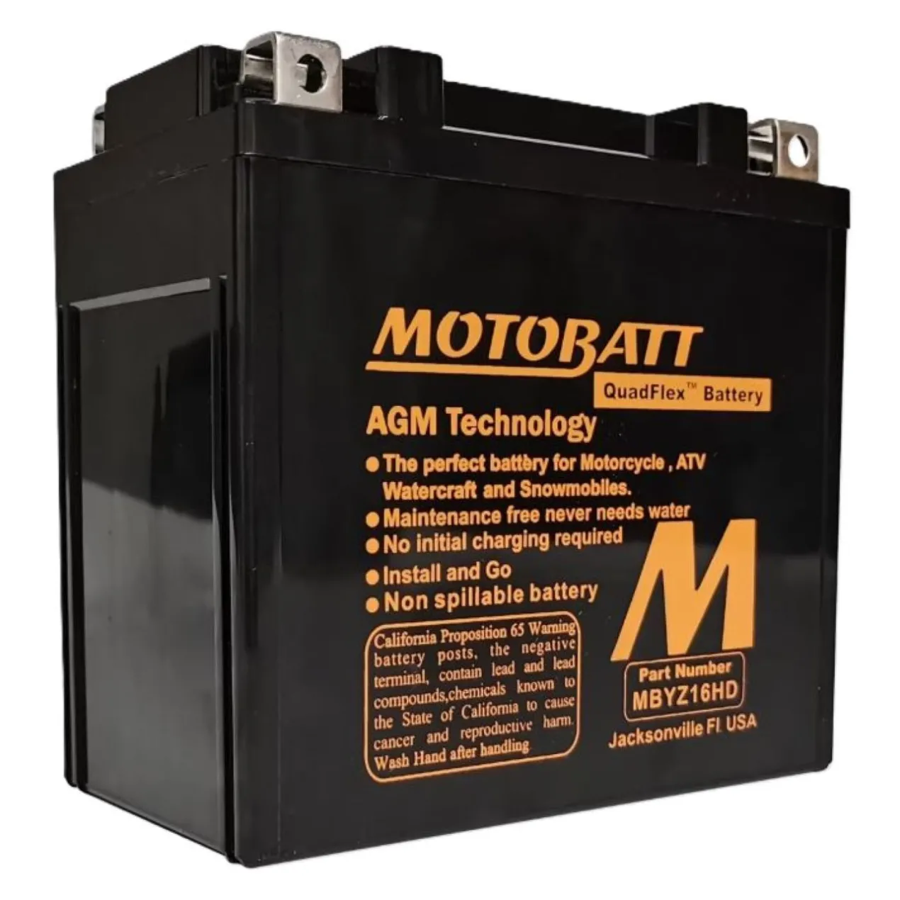 Batteria Potenziata Agm Motobatt 16,5 Ah Mbyz16hd