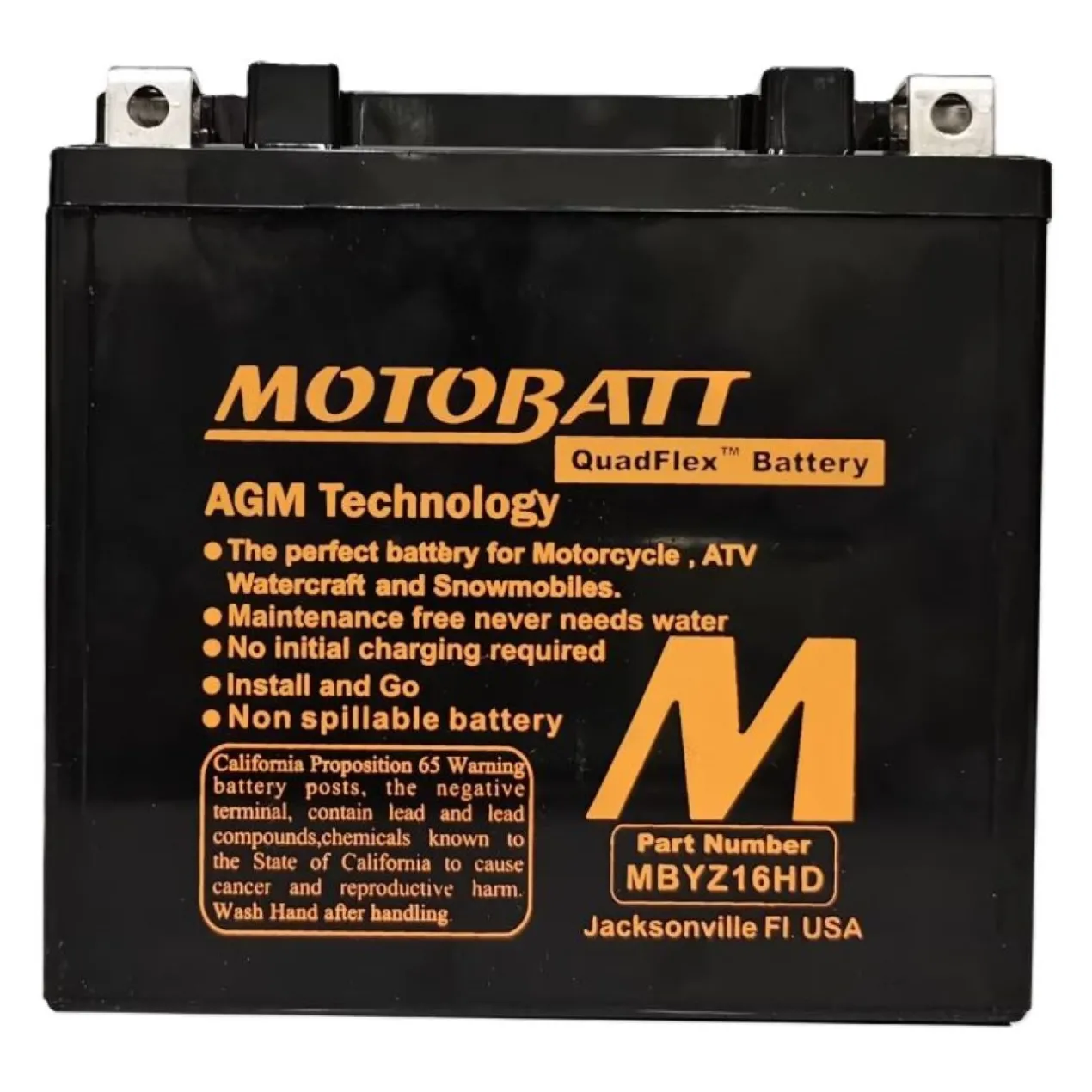 Batteria Potenziata Agm Motobatt 16,5 Ah Mbyz16hd
