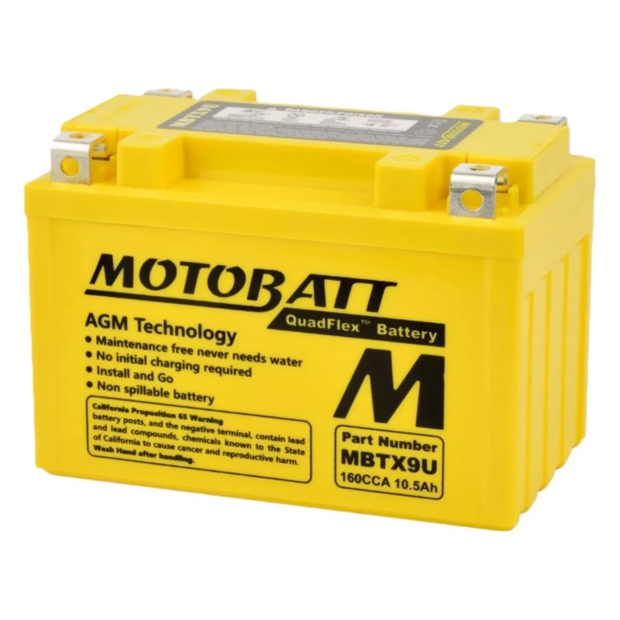Batteria Potenziata Agm Motobatt 10,5 Ah Mbtx9u