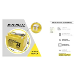 Batteria Potenziata Agm Motobatt 10,5 Ah Mbtx9u