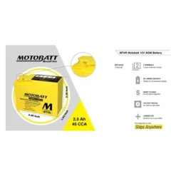 Batteria Potenziata Agm Motobatt 2,5 Ah Mtr4