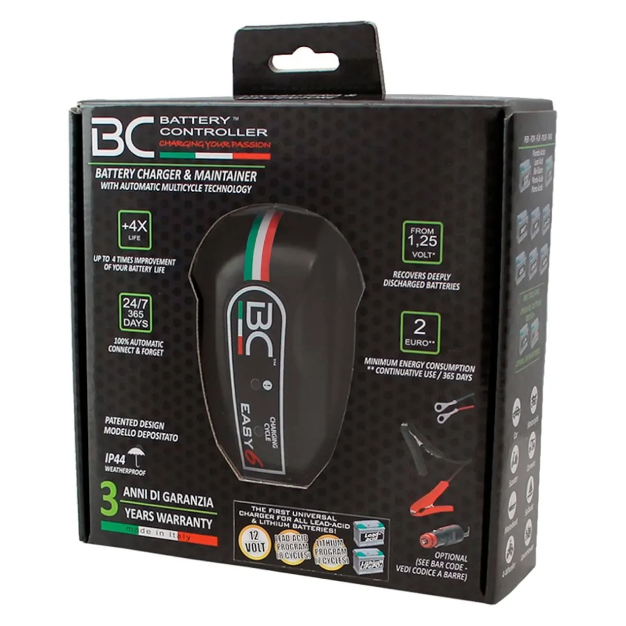 Carica Batterie Battery Controller Bc Easy 6 12v. 2 Attacchi Bc Battery