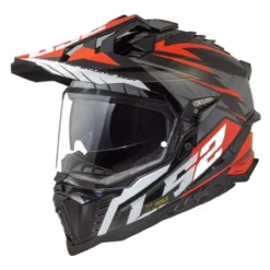 Casco Adventure Ls2 Mx701 Explorer Spire Black Titanium Red
