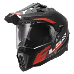 Casco Adventure Ls2 Mx701 Explorer Hexa Black Red Grey
