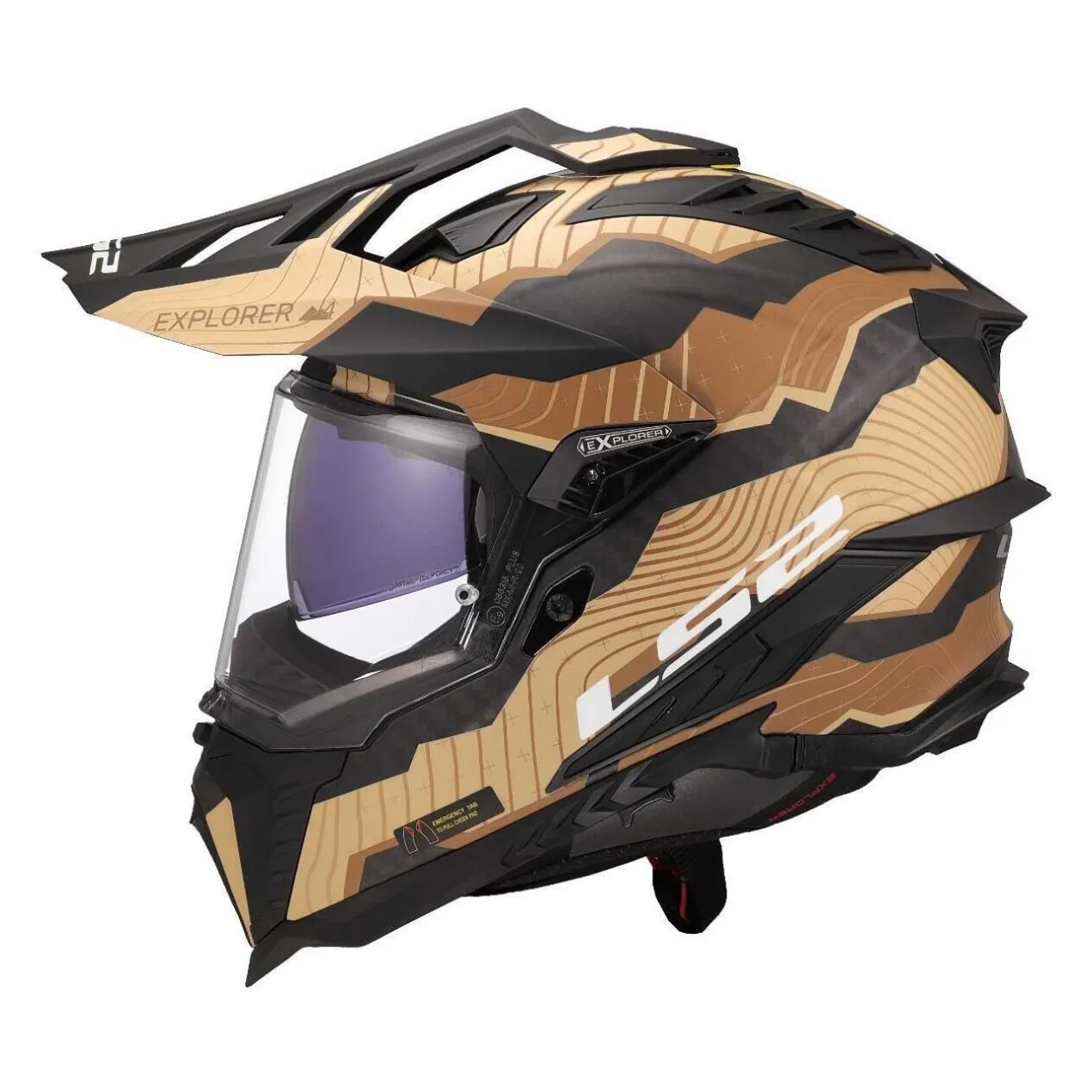 Casco Adventure Ls2 Mx701 Explorer C Trick Brown Sand