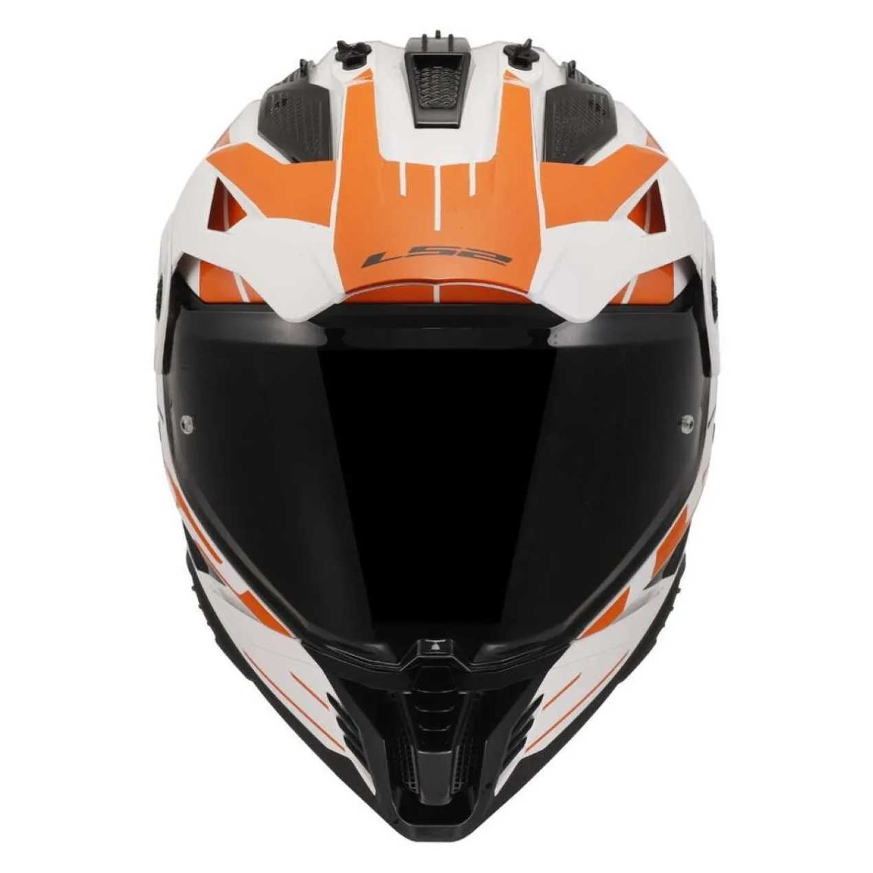 Casco Adventure Ls2 Mx702 Pioneer II Namib White Orange