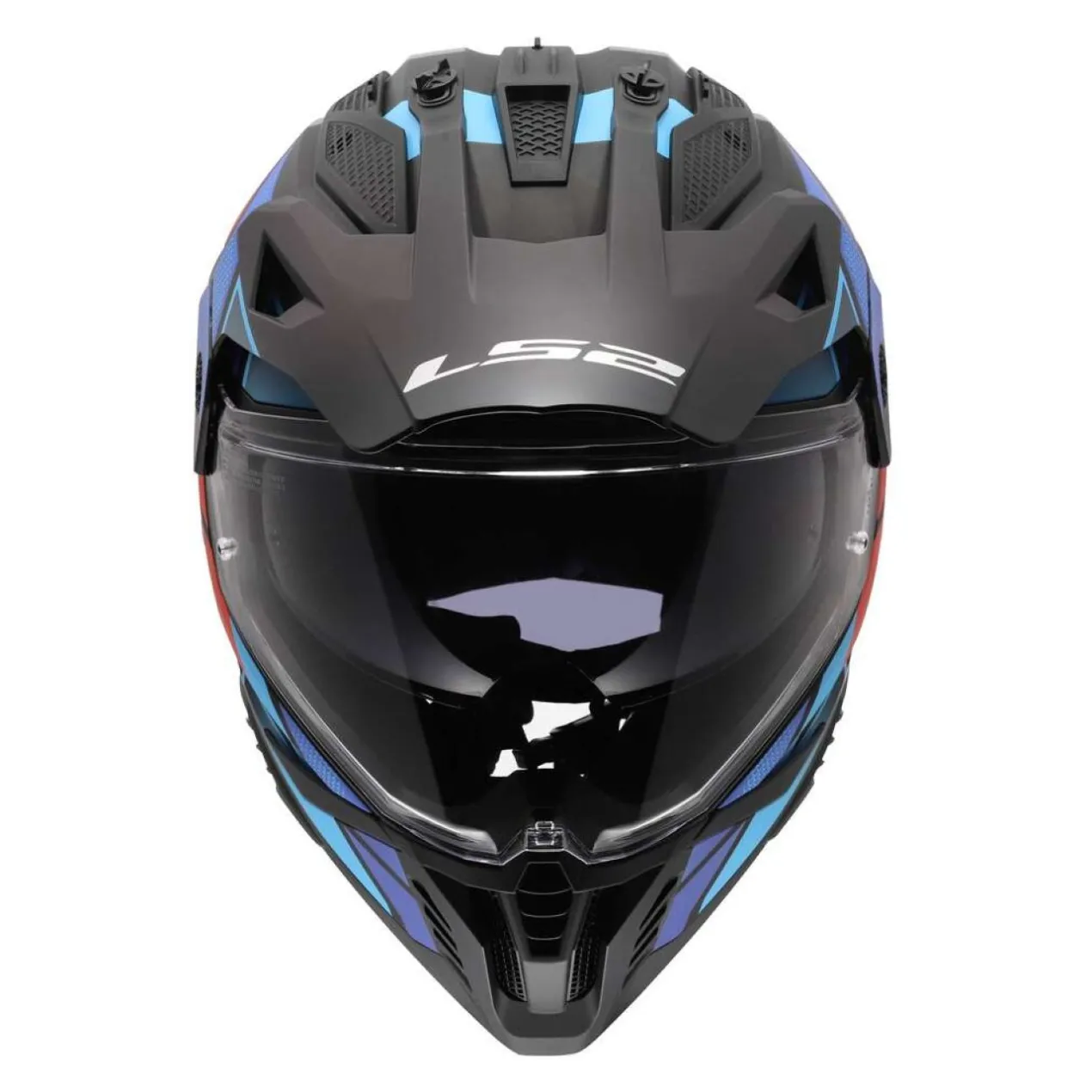 Casco Adventure Ls2 Mx702 Pioneer II Block Black Red Blue