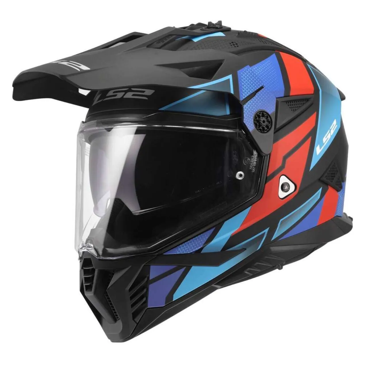 Casco Adventure Ls2 Mx702 Pioneer II Block Black Red Blue