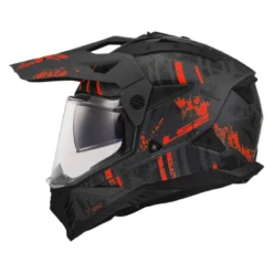 Casco Adventure Ls2 Mx702 Pioneer II Crazy Black Red