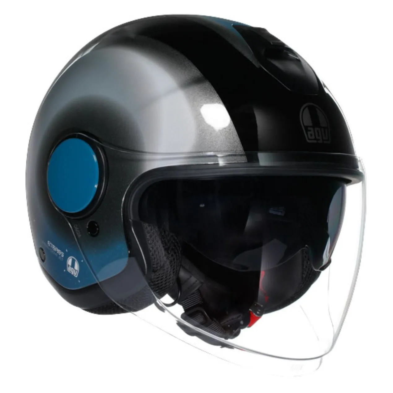 Casco Agv Eteres E2206 Levanto Black/silver/blue