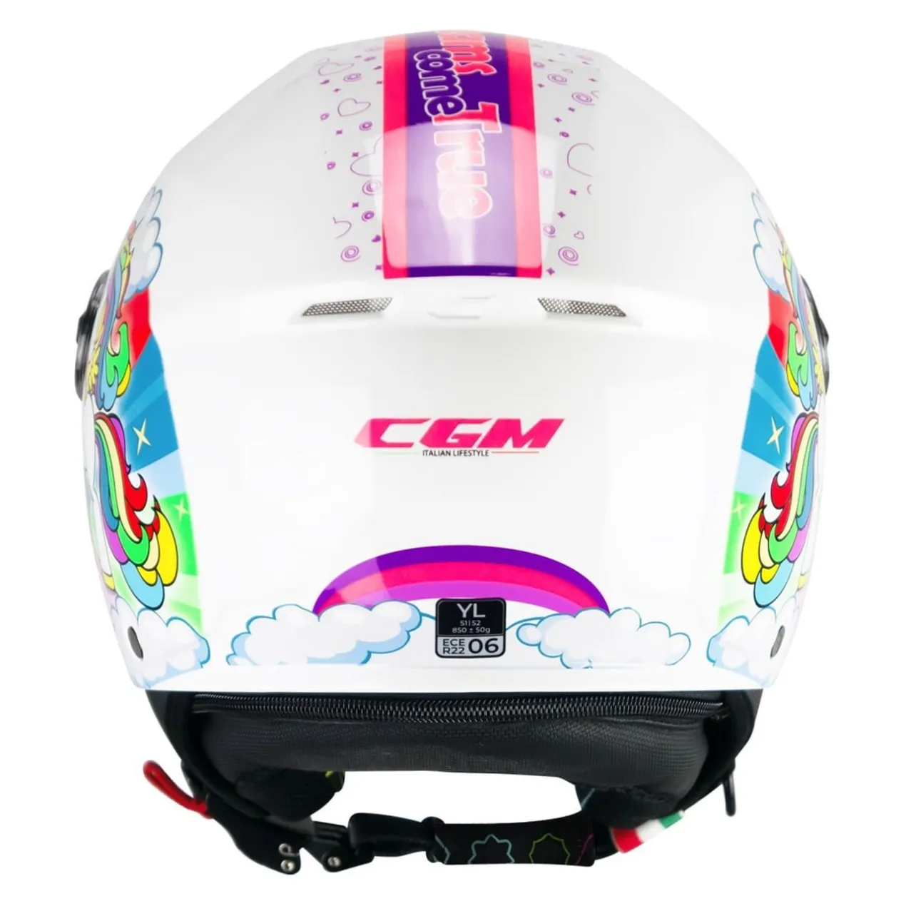 Casco Bambino Cgm 261d Mini Dreams Bianco Fucsia Celest