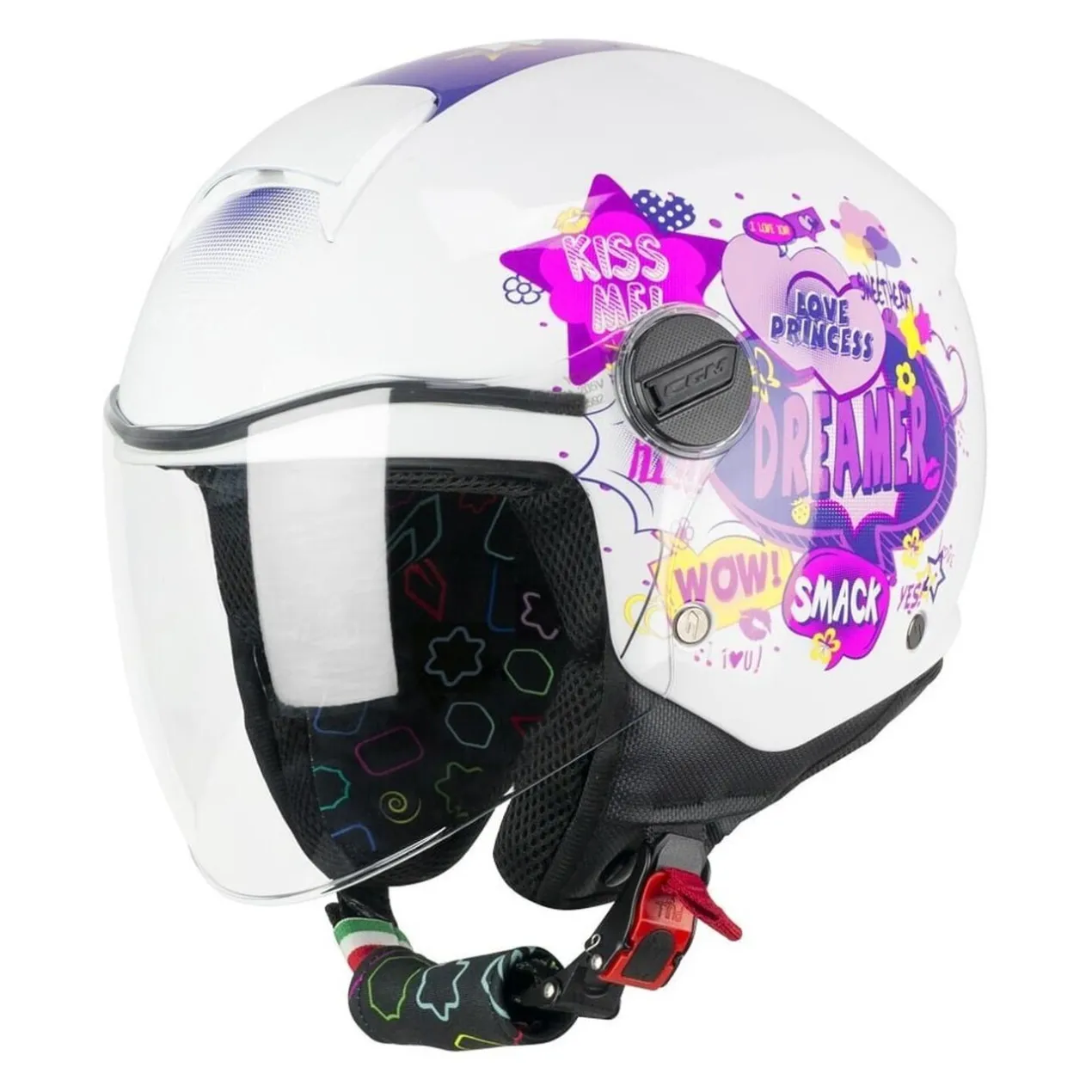 Casco Bambino Cgm 261g Mini Comics Fucsia Bianco