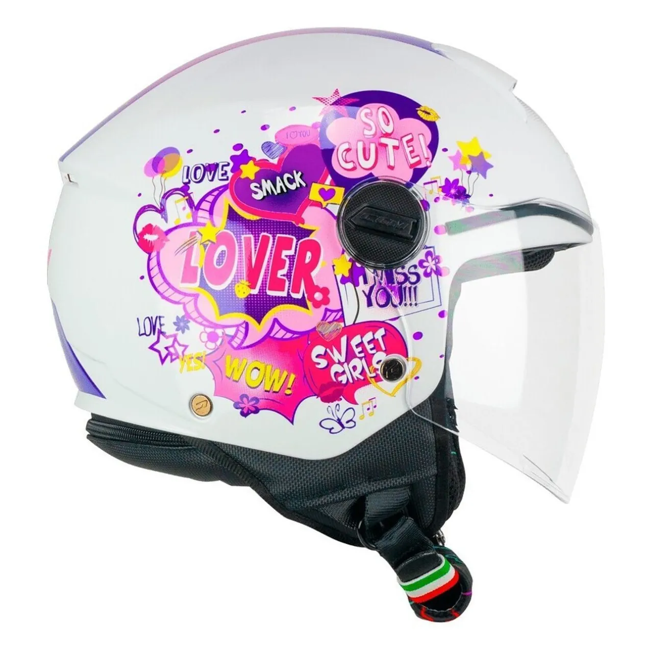 Casco Bambino Cgm 261g Mini Comics Fucsia Bianco