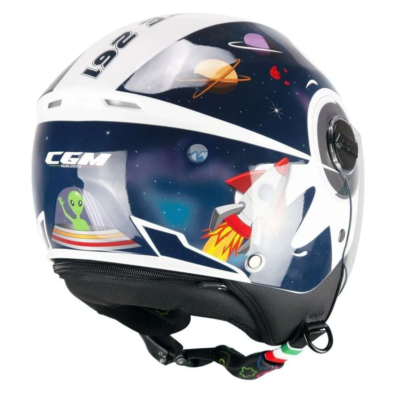 Casco Bambino Cgm 261s Mini Space Blu Bianco