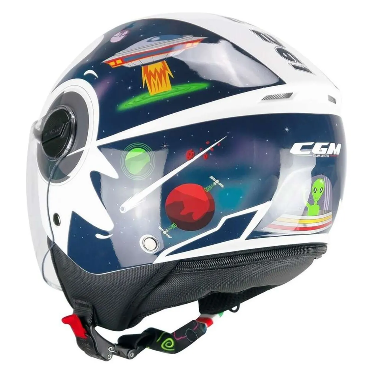 Casco Bambino Cgm 261s Mini Space Blu Bianco
