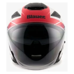 Casco Blauer Jet Jj01 Glossy White/red