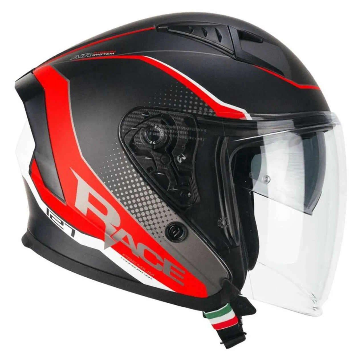 Casco Cgm 127g Deep Race Grafite Rosso Opaco