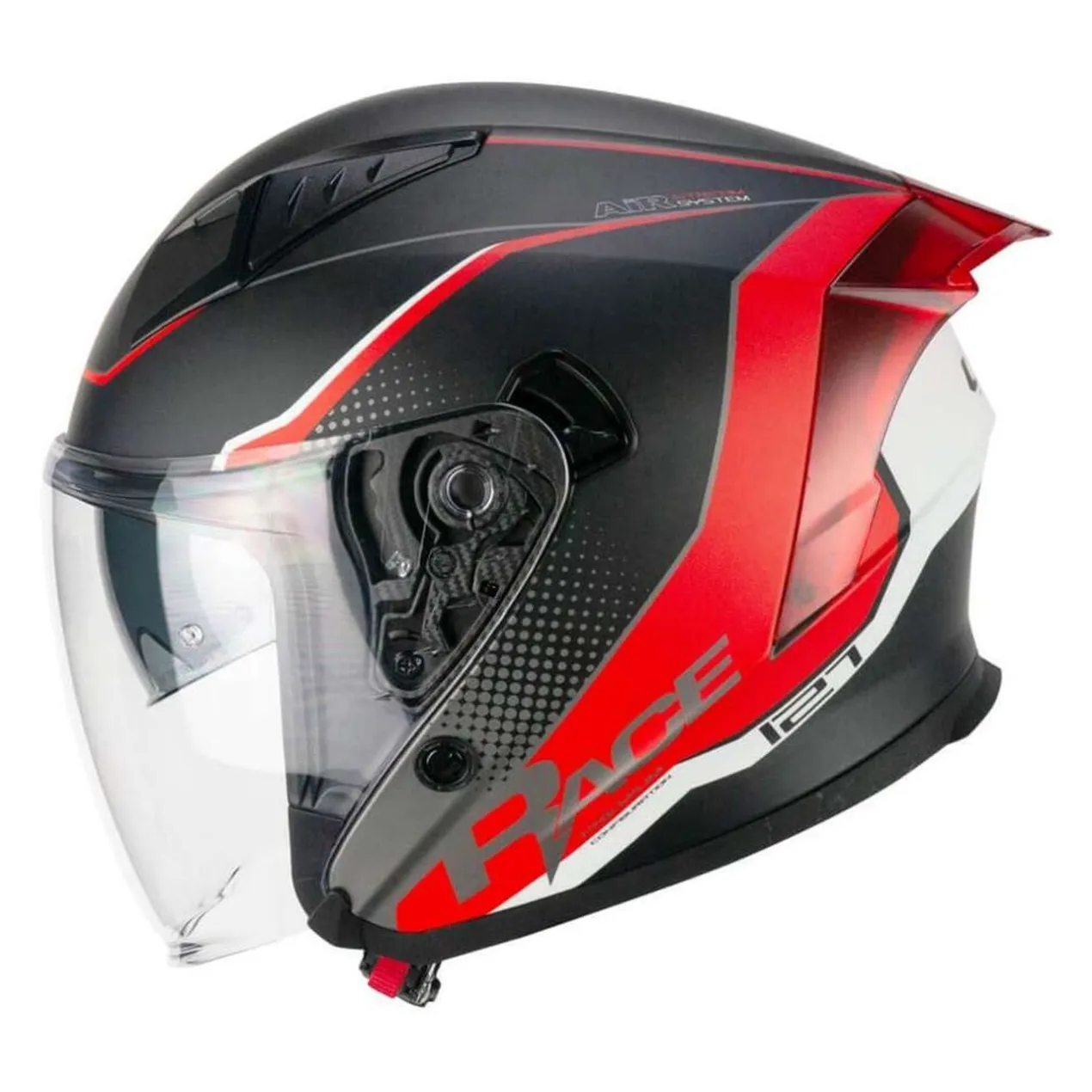 Casco Cgm 127g Deep Race Grafite Rosso Opaco