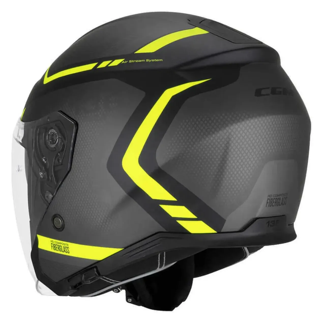 Casco Cgm 136m Rna Fibra Ride Nero Giallo Fluo Opa