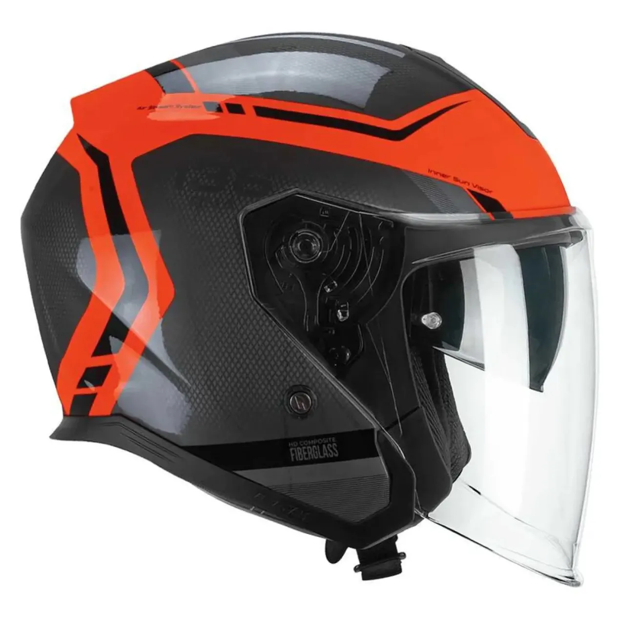 Casco Cgm 136m Rna Fibra Ride Nero Rosso Fluo
