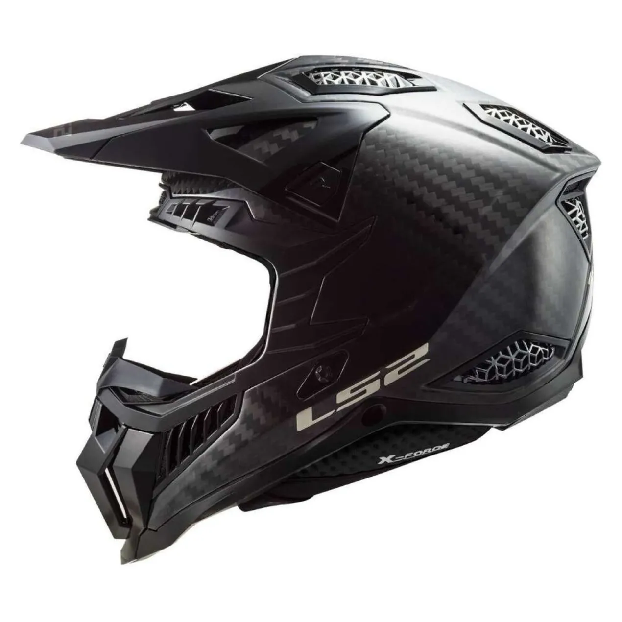 Casco Cross Ls2 Mx703 C X-force Carbon Gloss Carbon