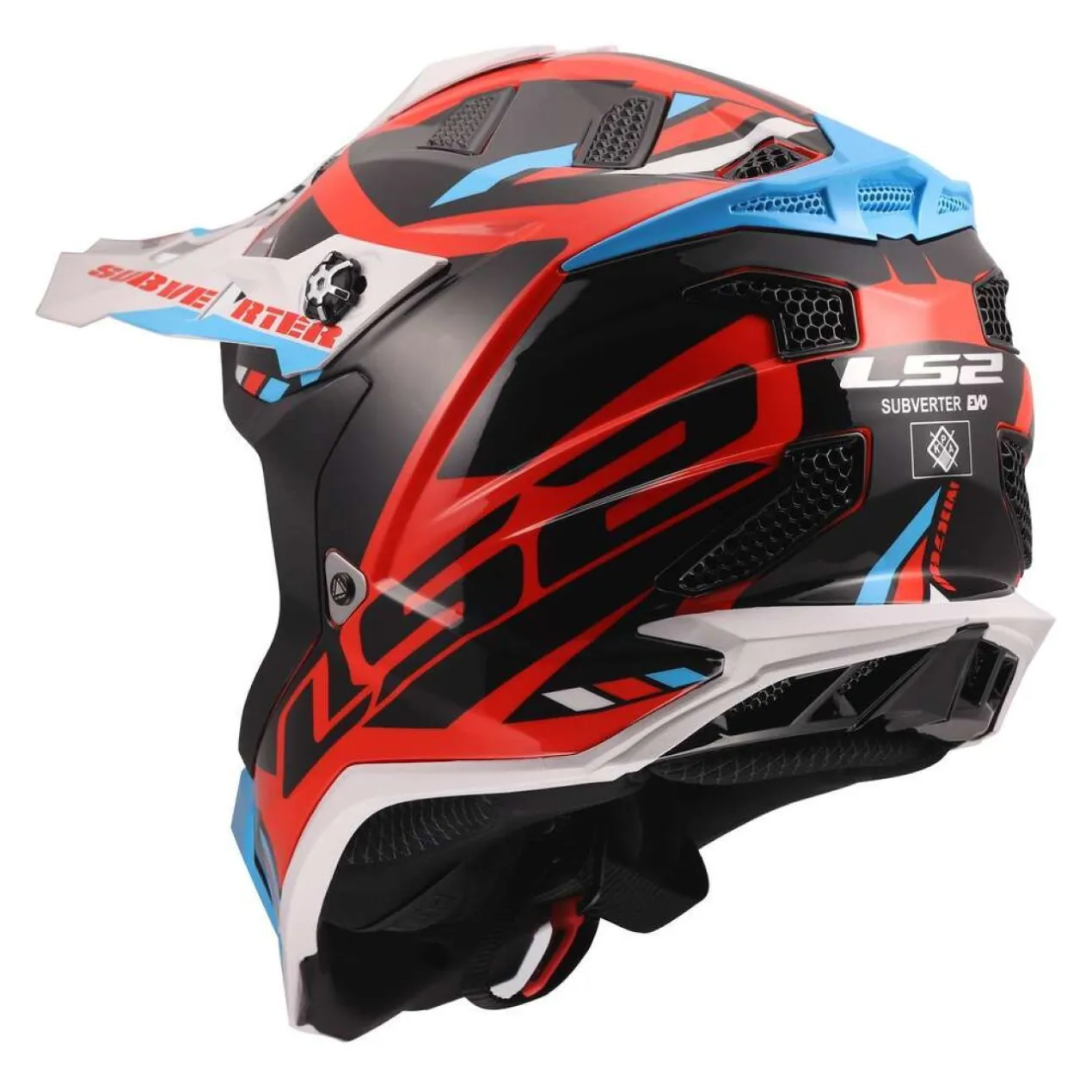 Casco Cross Ls2 Mx700 Subverter Stomp White Blue Red
