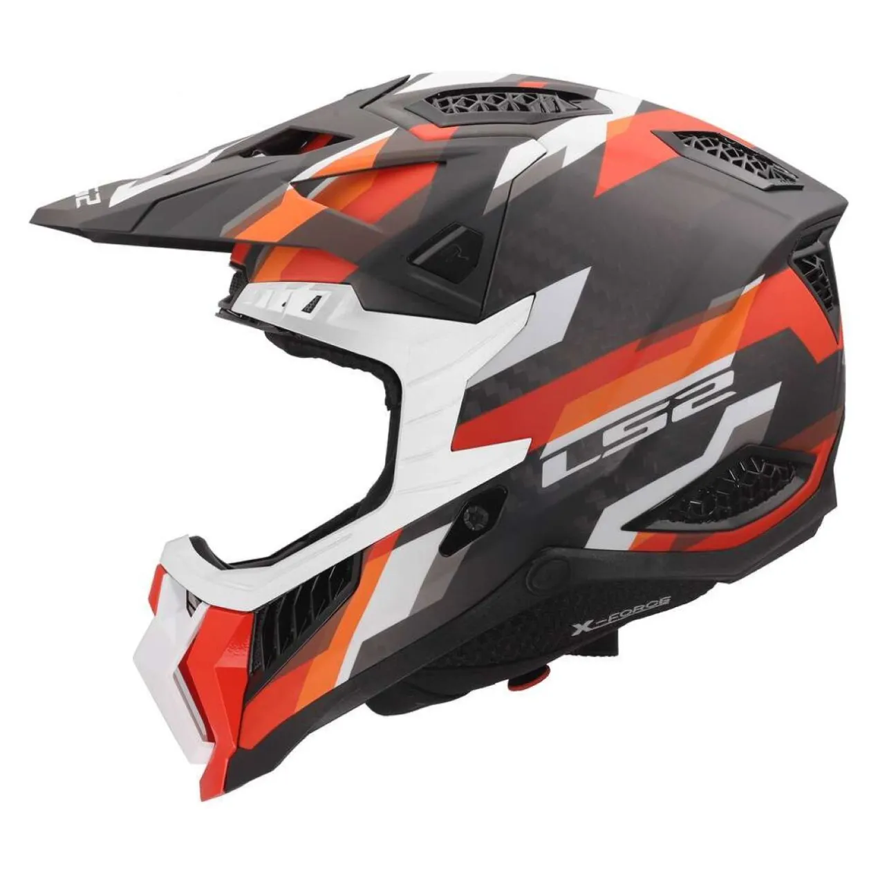 Casco Cross Ls2 Mx703 X-force Phantom Orange Red
