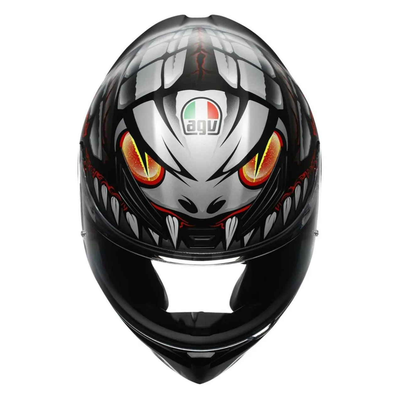 Casco Integrale Agv K1 E2206 Lyzard Matt Black/grey/red