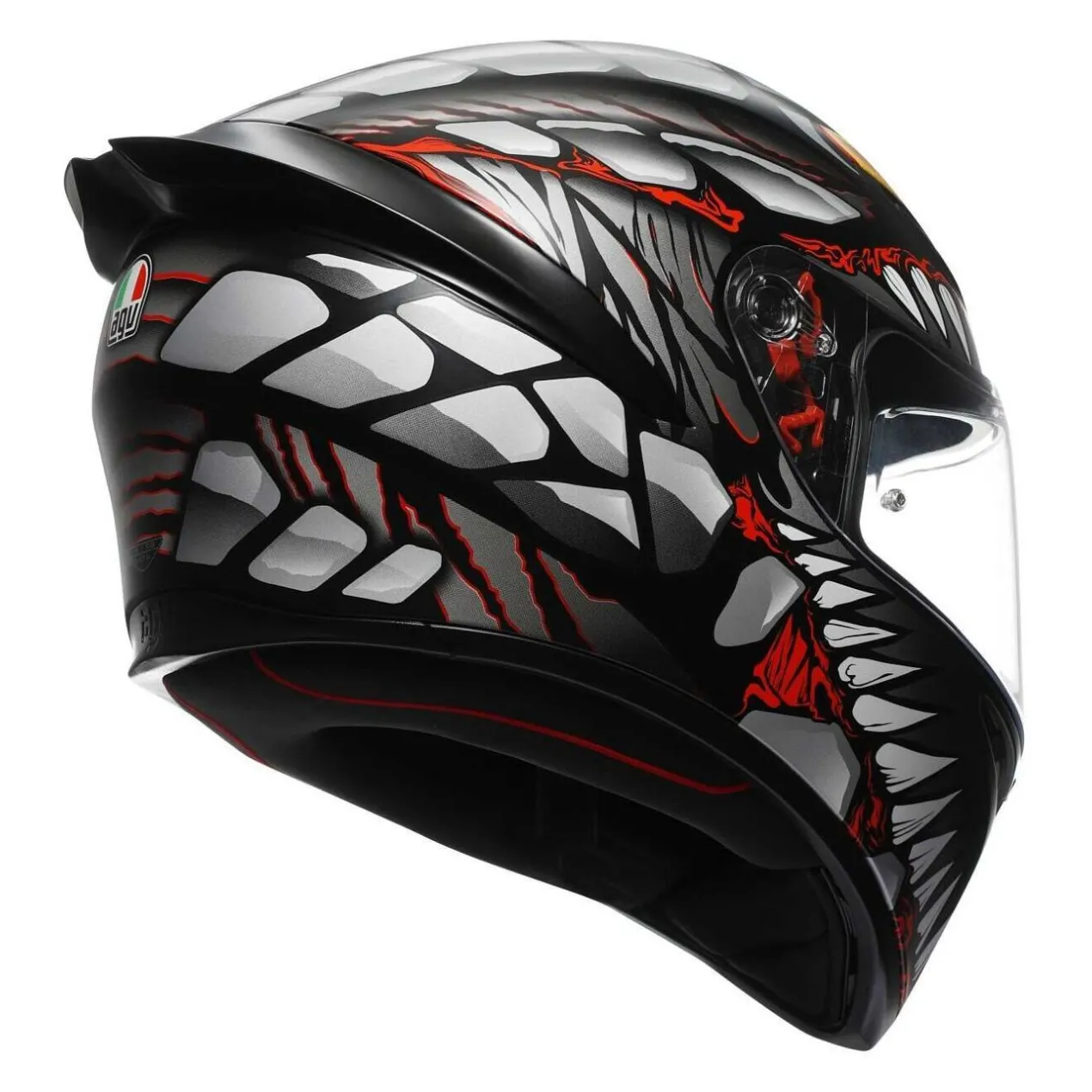 Casco Integrale Agv K1 E2206 Lyzard Matt Black/grey/red