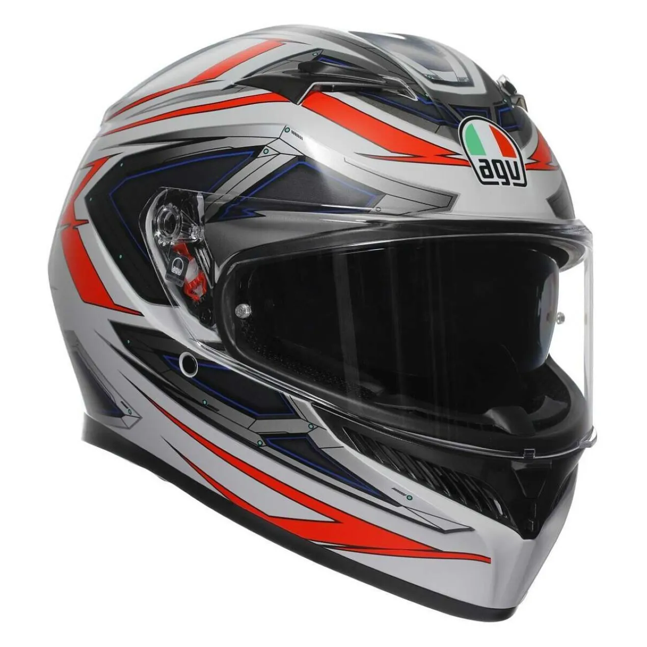 Casco Integrale Agv K3 E2206 Space Matt White/red Fluo