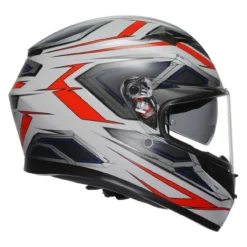 Casco Integrale Agv K3 E2206 Space Matt White/red Fluo
