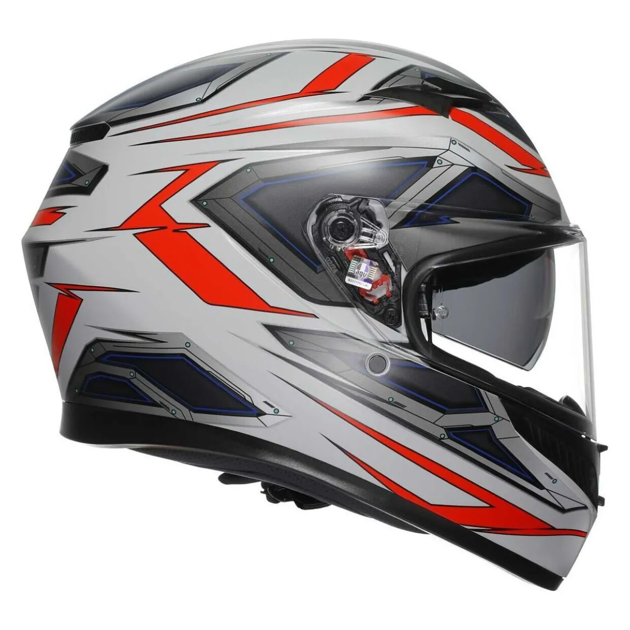 Casco Integrale Agv K3 E2206 Space Matt White/red Fluo