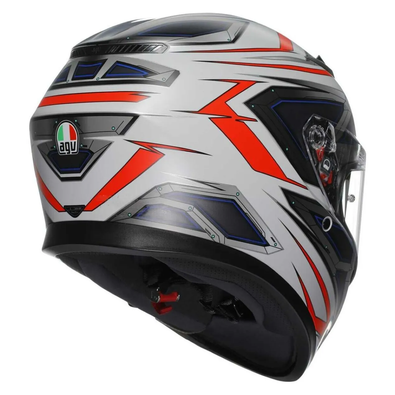 Casco Integrale Agv K3 E2206 Space Matt White/red Fluo