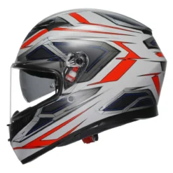 Casco Integrale Agv K3 E2206 Space Matt White/red Fluo