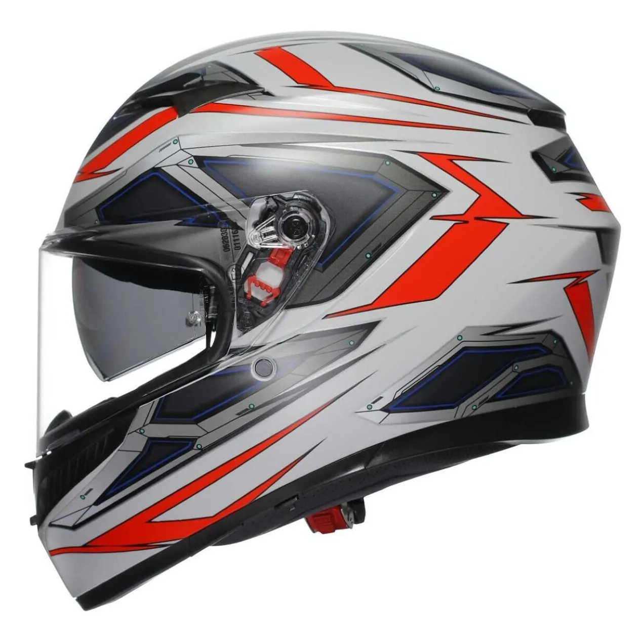 Casco Integrale Agv K3 E2206 Space Matt White/red Fluo