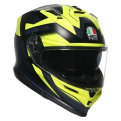 Casco Integrale Agv K7 In Fibra Glimpse Matt Black/yellow Fluo