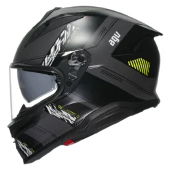 Casco Integrale Agv K7 In Fibra Kyber Matt Grey/yellow Fluo