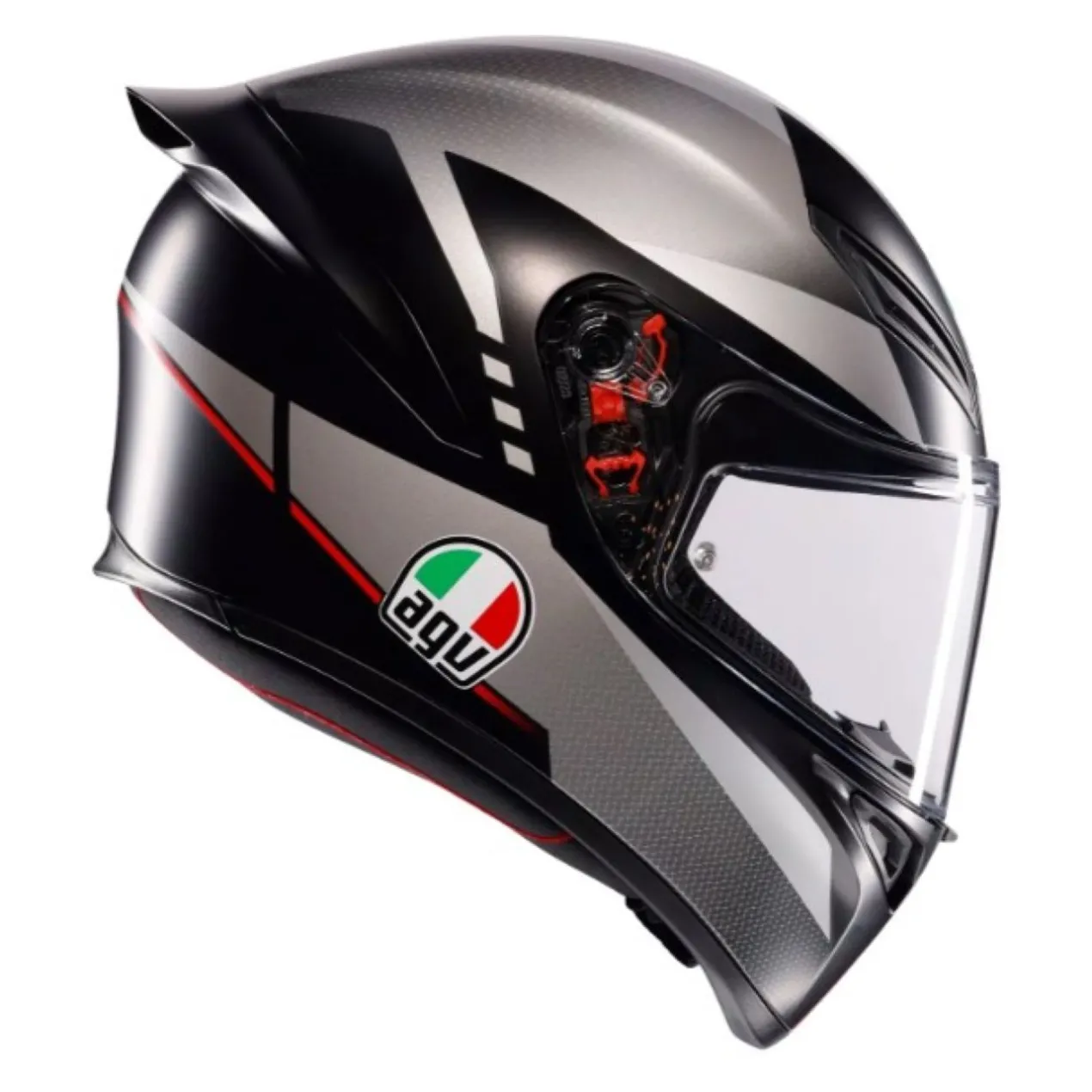 Casco Integrale Agv K1 S E2206 Graphic Lap Matt Black/grey/red