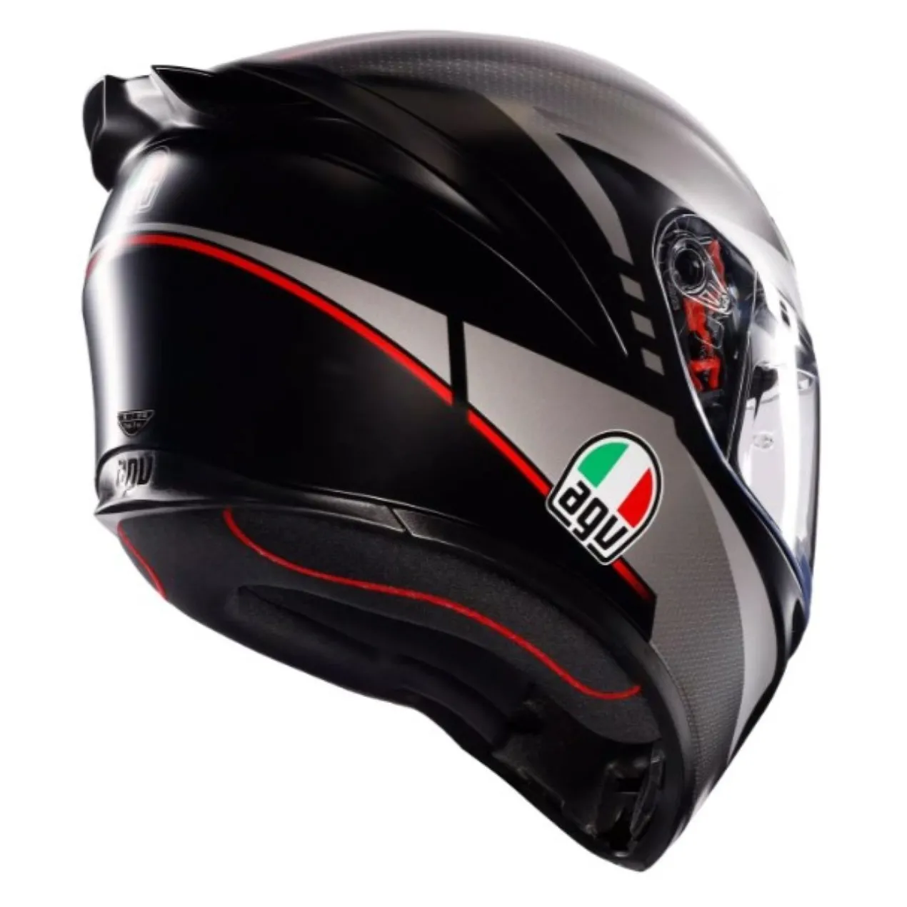Casco Integrale Agv K1 S E2206 Graphic Lap Matt Black/grey/red