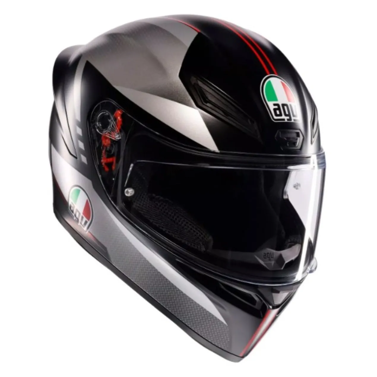 Casco Integrale Agv K1 S E2206 Graphic Lap Matt Black/grey/red