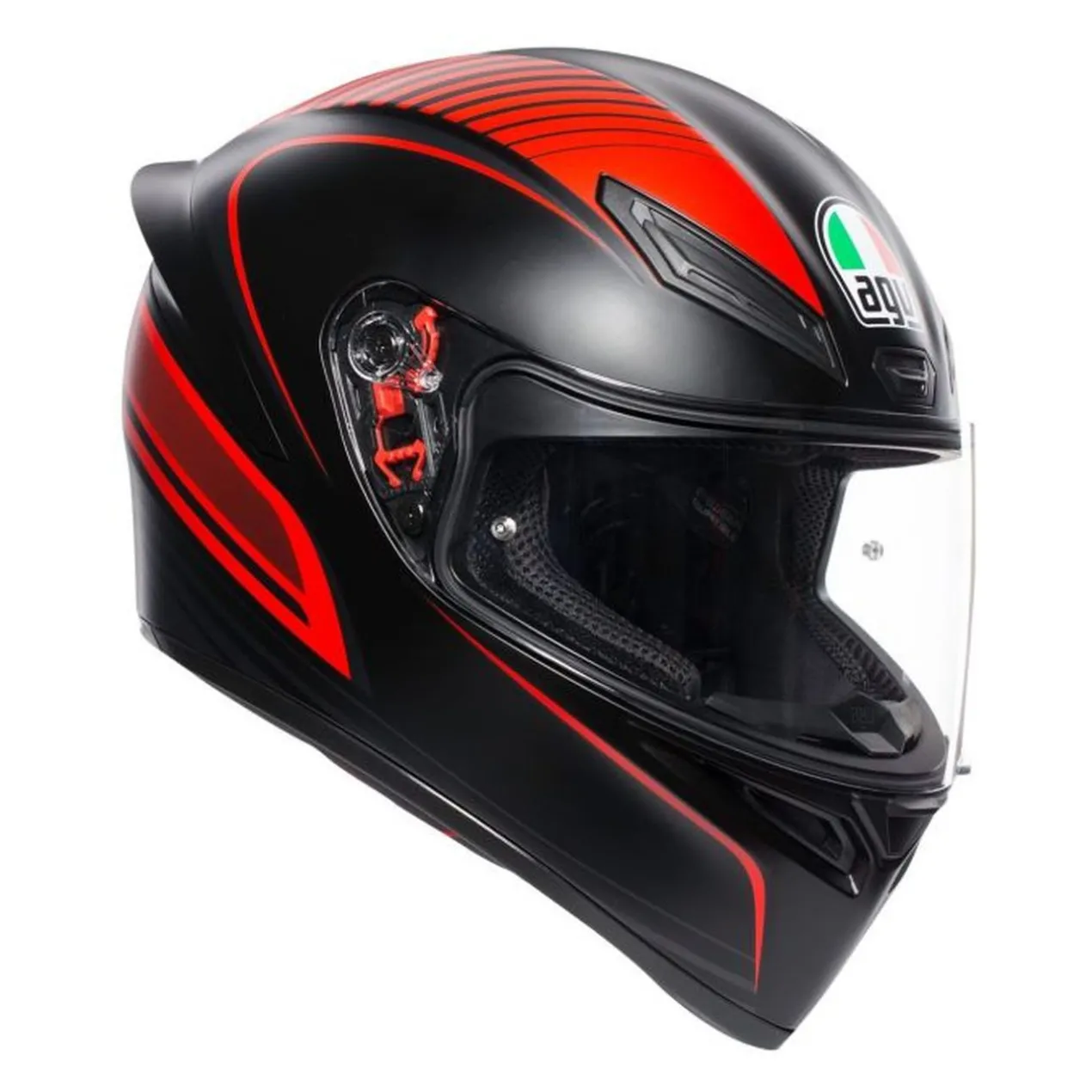 Casco Integrale Agv K1 S E06 Warmup Matt Black/re