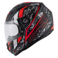 Casco Integrale Bambino Kj04 Evo Prox Nero Opaco / Rosso