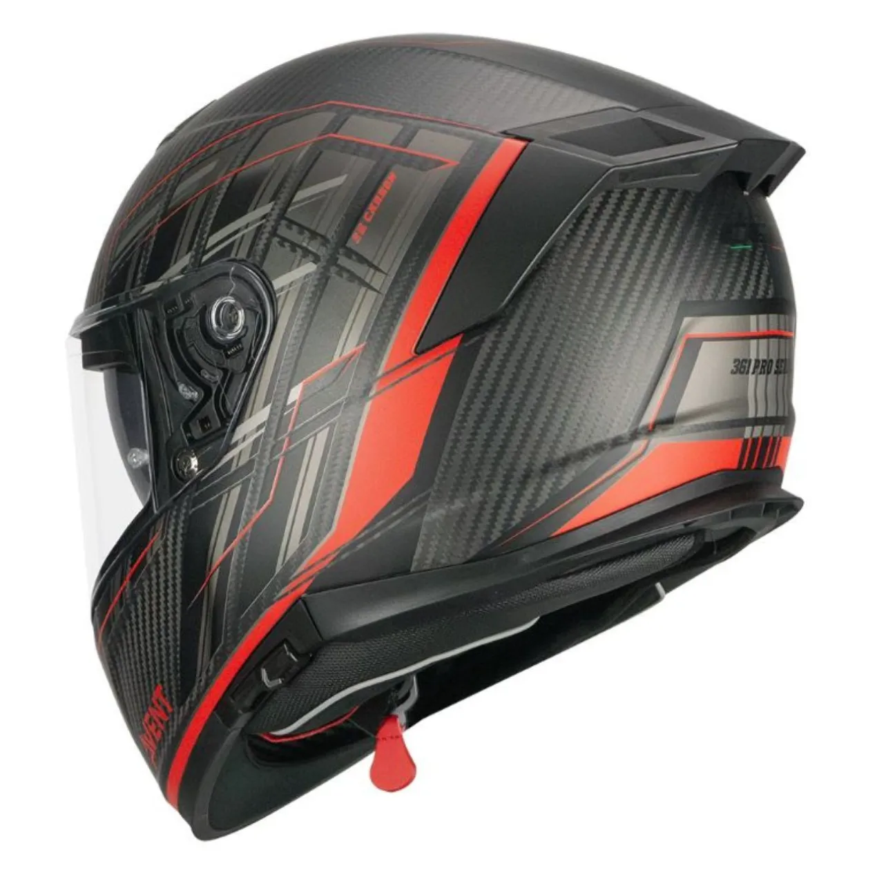 Casco Integrale Cgm 361g Avent Pro Sport Carbon Rosso Opaco