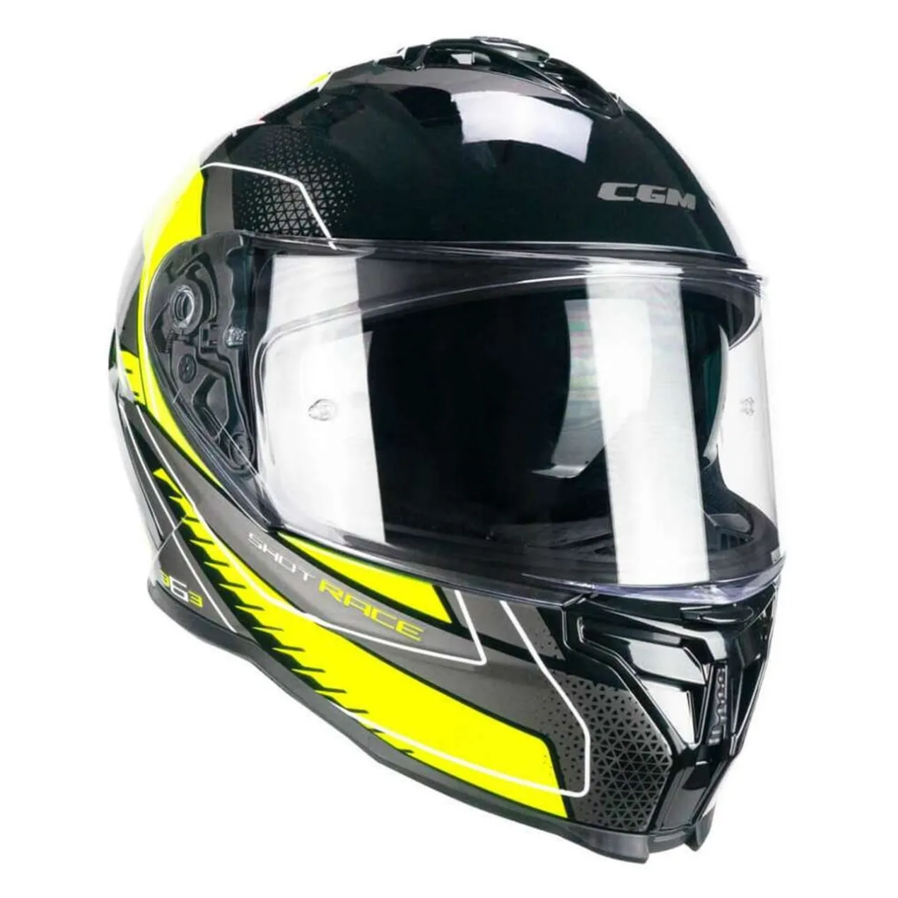 Casco Integrale Cgm 363g Shot Race Nero Giallo Fluo