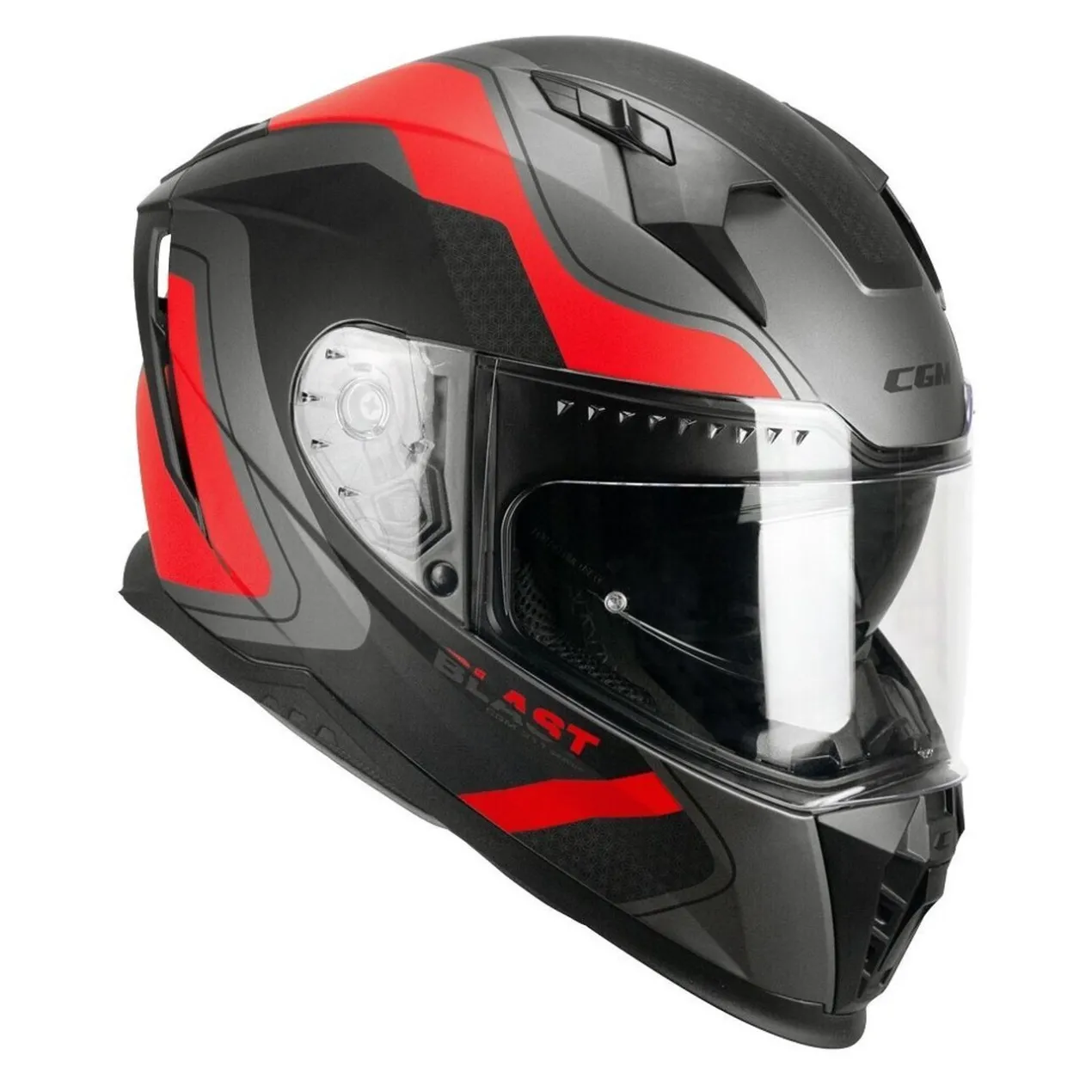 Casco Integrale Cgm 311r Blast Race Antracite Rosso Opac