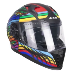 Casco Integrale Cgm 311x Blast Skull Nero Blu Rosso Opaco